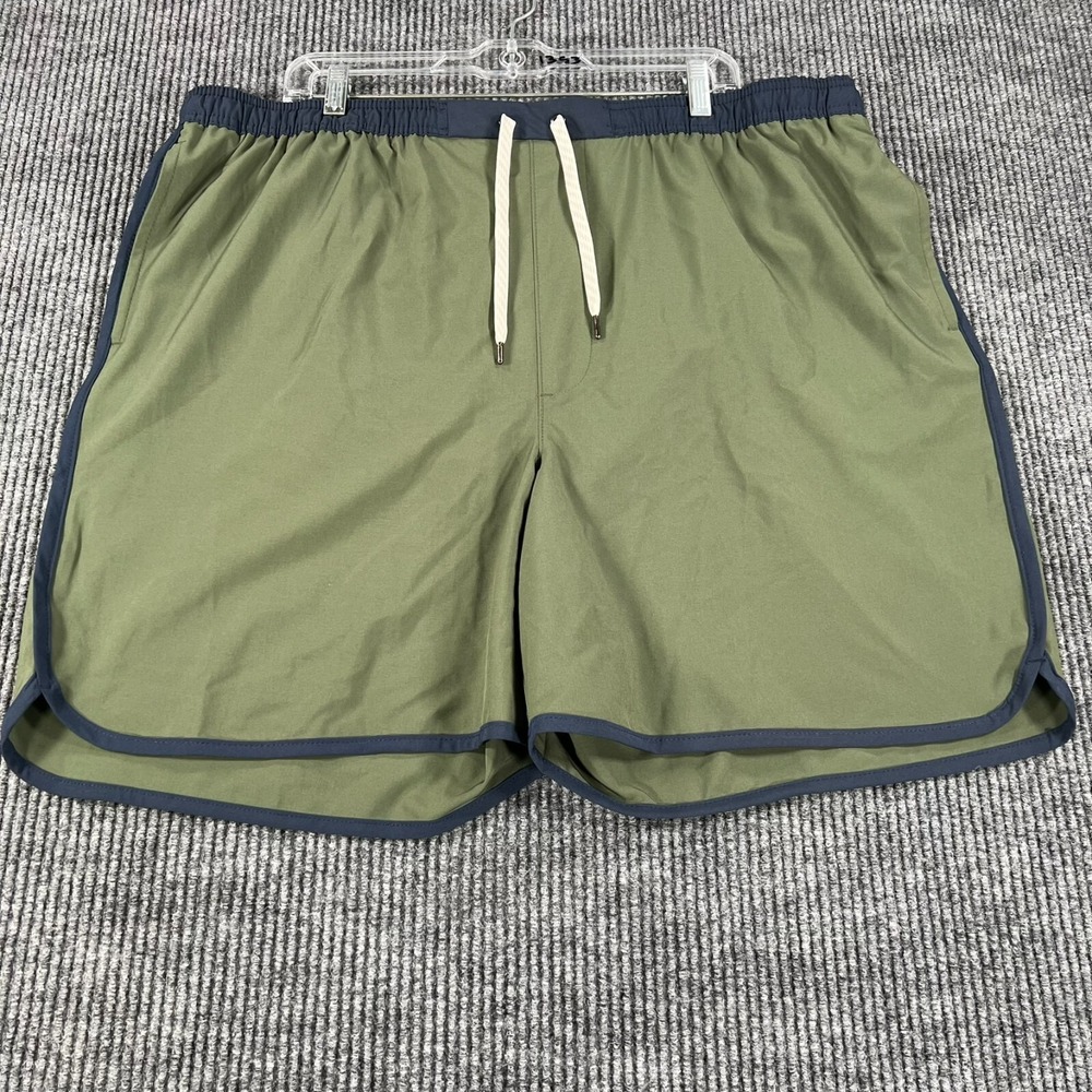 Sonoma‎ Mens Swim Trunks Scallop Shorts 2XL XXL Green Lined New NWT 7" Inseam